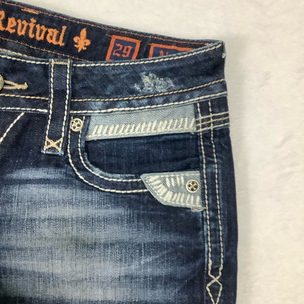 Rock Revival Alanis Jean Short HTF Sz 29 Blue - Picture 8 of 11